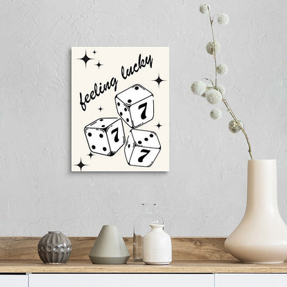 Feeling Lucky Dice Green Diamond Painting Canvas