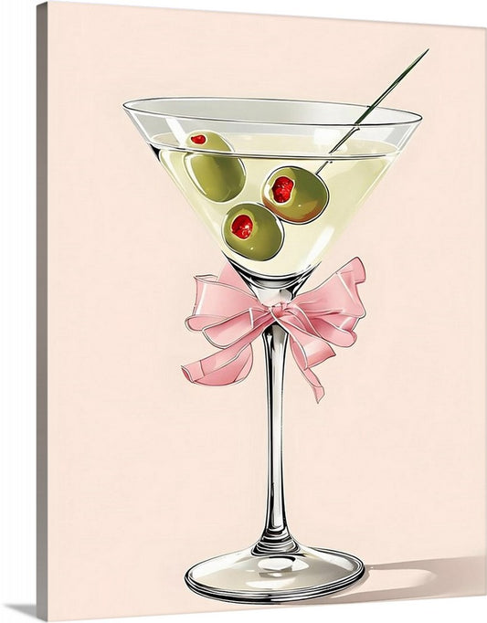 Martini Cocktail Pink Diamond Painting