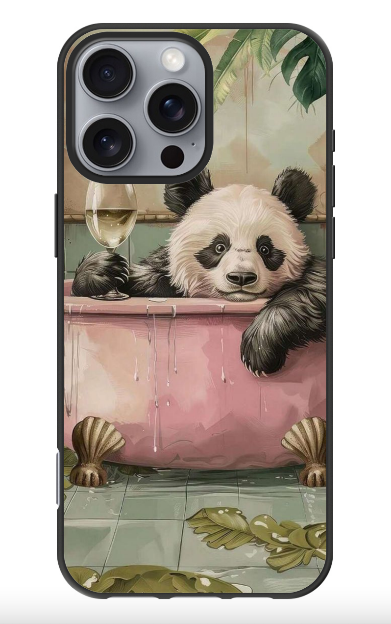 Panda Drinking Wine Custom Print Iphone Case